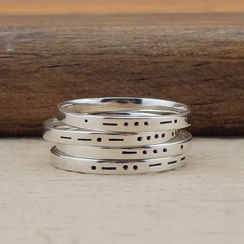 personalized morse code ring
