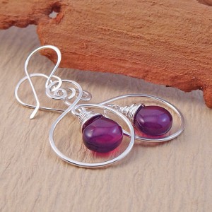 purple spiral earrings
