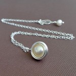 wire wrapped pearl necklace